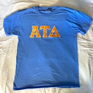 Men's Fraternity Shirt "ATΔ" | Sz Medium (Blue/Yellow)